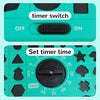A close-up of a green puzzle game showing a timer switch and a timer setting dial.