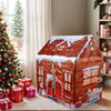 A foldable play castle tent designed for indoor and outdoor adventure, featuring a rustic wooden facade.