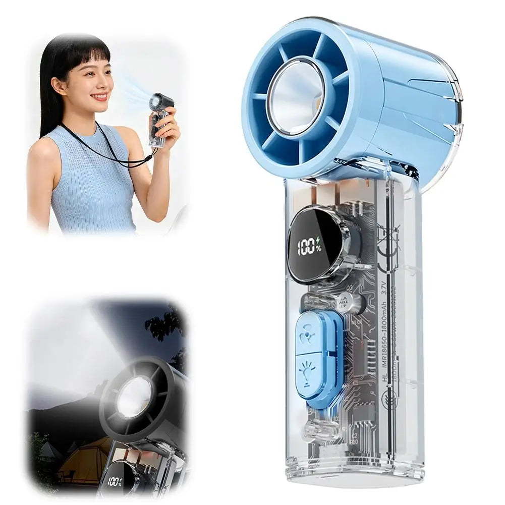 Portabler USB-Ladebarer Handheld-Lüfter mit LED