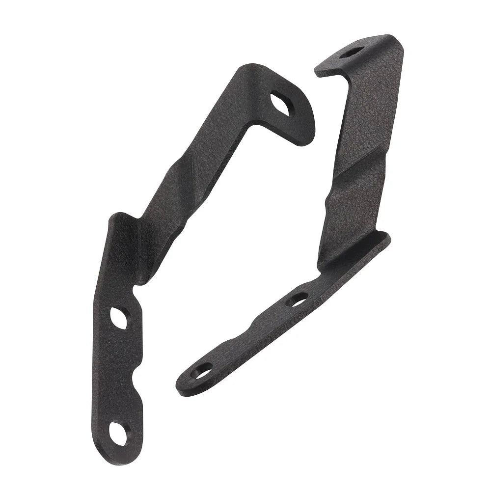 Black metal LED fog lamp mounting brackets for GMC and Chevrolet trucks and SUVs