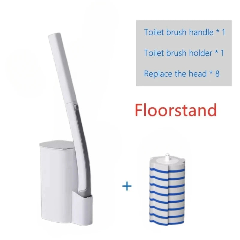 Disposable Toilet Brush Set with Replaceable Heads