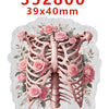 A realistic pink anatomical heart and rib cage model used as a background for nurse badge charms.