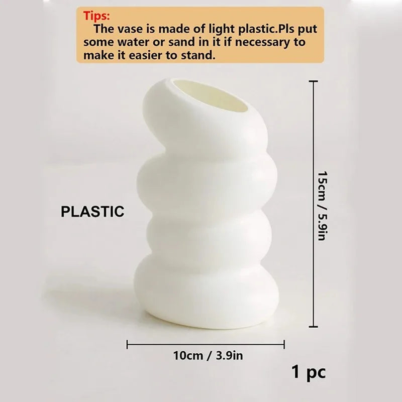 Nordic Spiral White Vase for Modern Home Decor