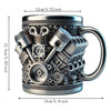 Taza Aislada de Acero Inoxidable con Diseño de Motor V8