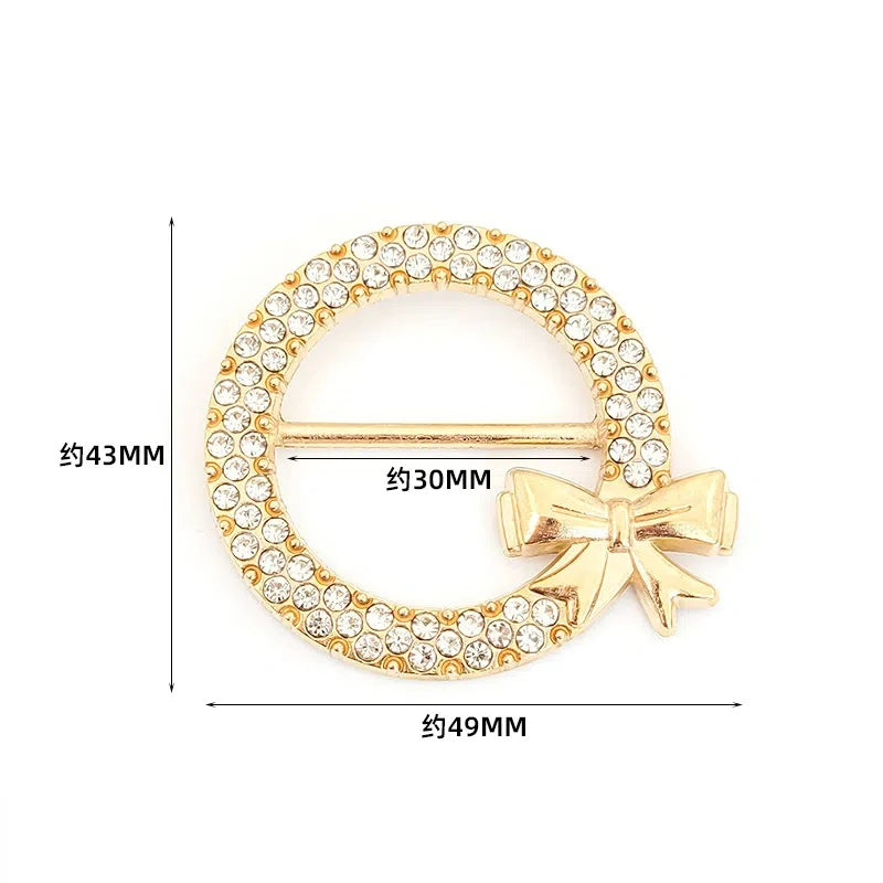 Crystal Rhinestone Scarf Ring Clip for Shirts and Scarves
