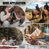 Collage de actividades al aire libre como caza, pesca y camping, mostrando gente usando equipo táctico.