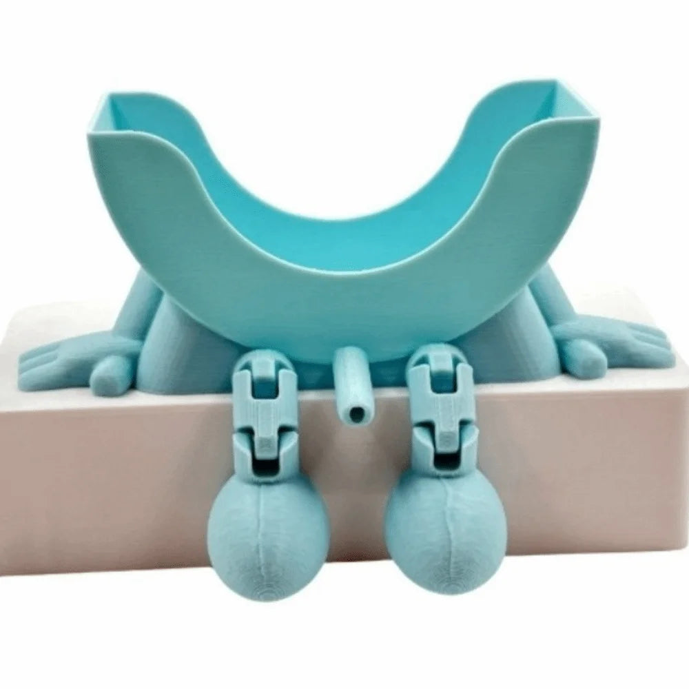 Light blue 3D sponge holder with a hanging design for kitchen sink