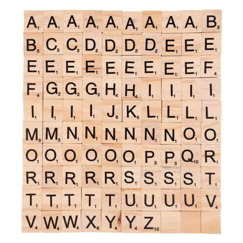 Wooden Alphabet & Number Learning Blocks Set (100 Pieces)