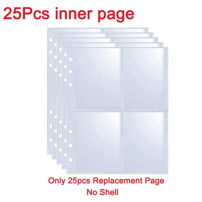 A stack of 25 replacement inner pages for an A5 Premium PU photocard album