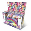 A box of My Little Pony Friendship Eternal Radiant Moon Gilded Card Pack featuring various pony characters.