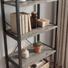 Industrial 4-Tier Tall Bookshelf with Graduated Shelves