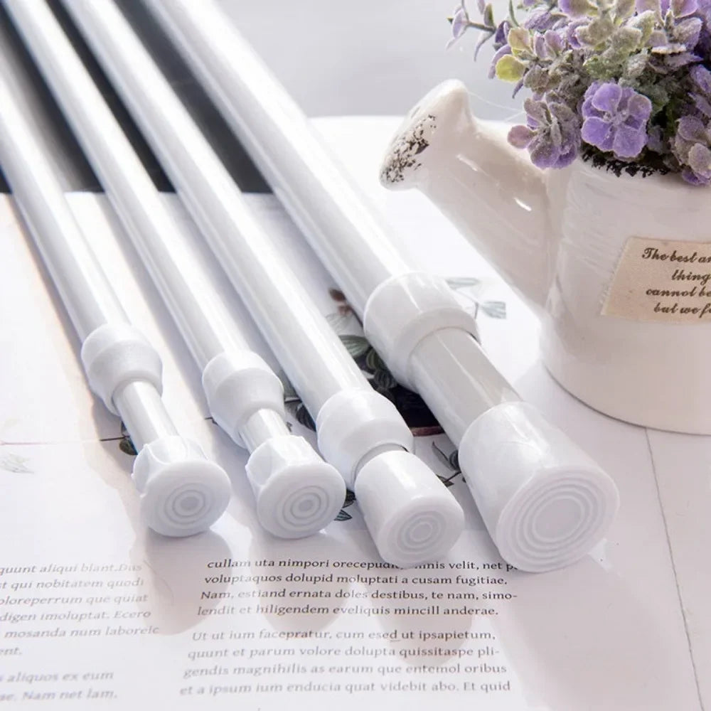 Adjustable Telescopic Curtain Rod with Spring-Loaded Ends