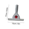 A gray multi-purpose glass cleaning squeegee with a silicone blade shown against a white background.