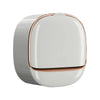 A white and rose gold waterproof hanging soap holder with drainage for the shower.