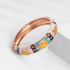 Enamel Bangle Bracelet with Rose Gold Plating