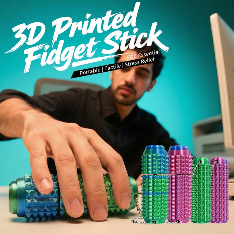 Textured Spiky Fidget Toy with Keychain