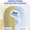 A comparison showing a natural pumice stone cleaning tool used for deep cleaning before and after use.