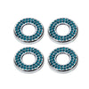 Set of four crystal rhinestone car door lock pull covers with silver metal rings