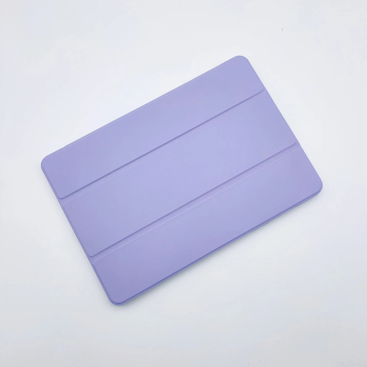 A light purple slim protective iPad case with built-in pencil holder shown from above.