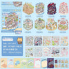 A set of miniature scene stickers and craft materials for creating 3D houses and landscapes.