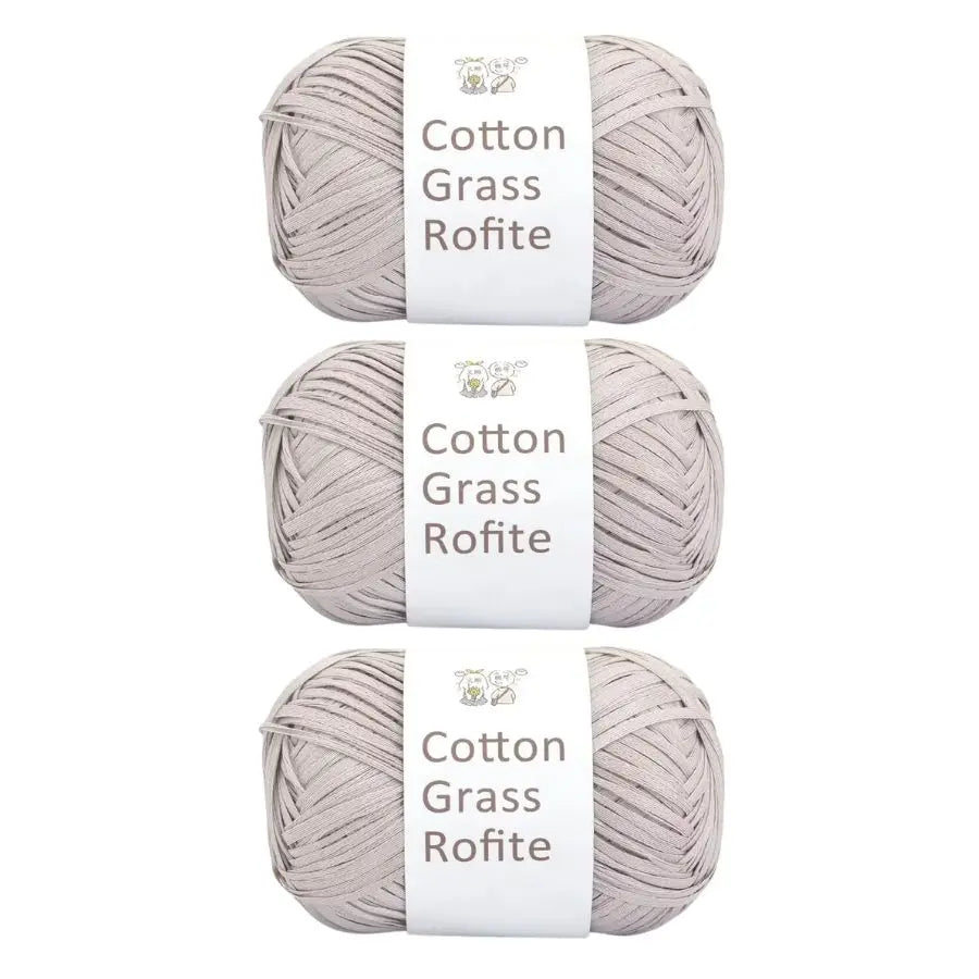 Natural Cotton Raffia Yarn – 3 Ball Set for Crochet, Knitting & Crafting
