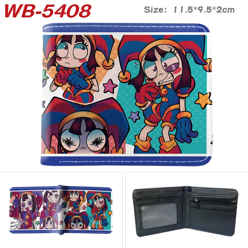 PU Leather Bifold Card Holder Wallet with Cartoon Print