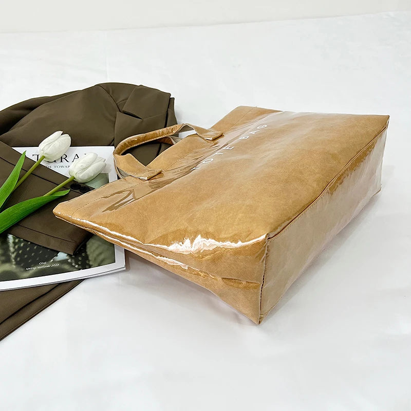 Clear PVC Tote Bag with Letter Print