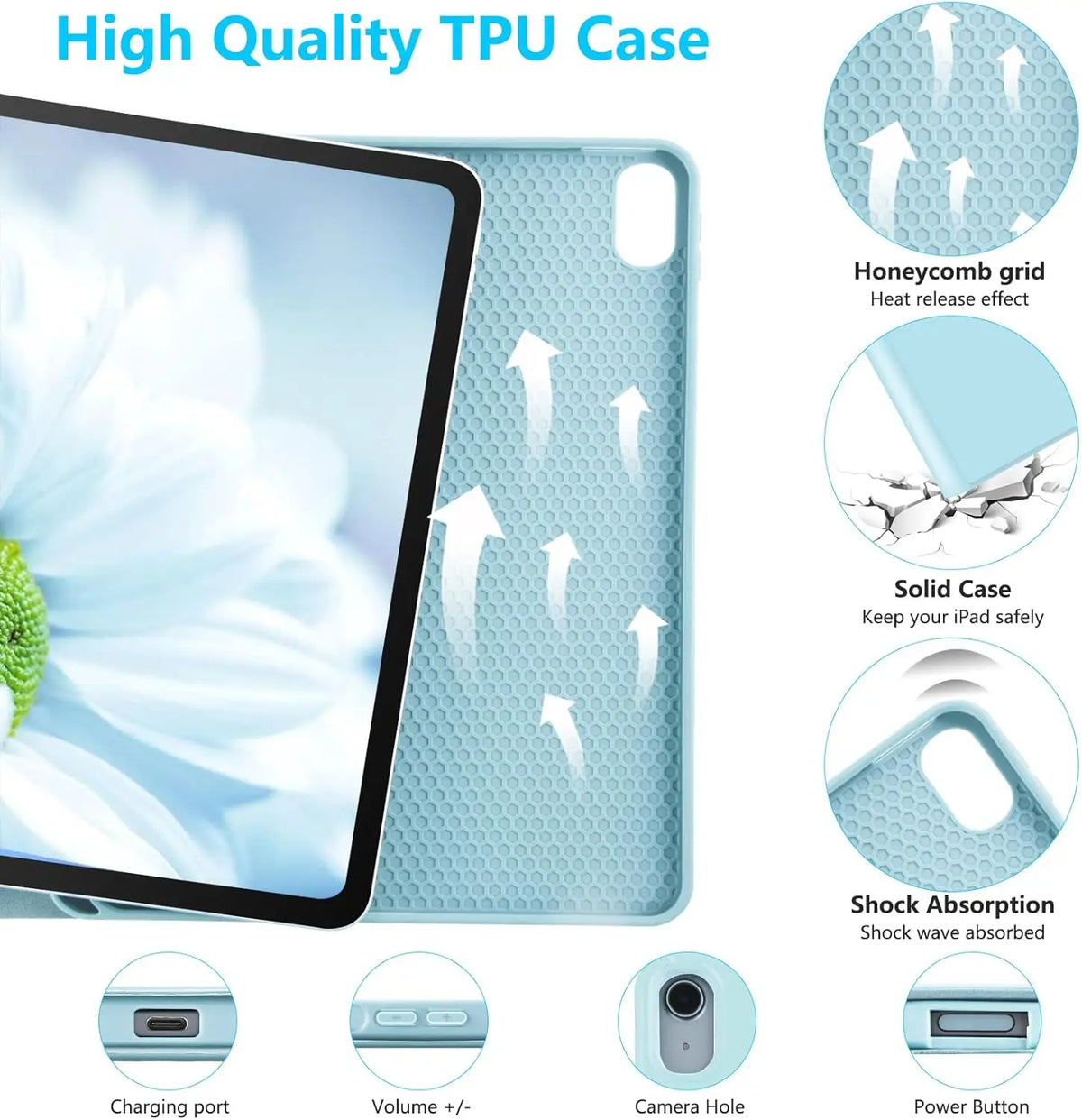 iPad Air Keyboard Case with Touchpad - Multi-Angle Protective Cover