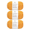 Natural Cotton Raffia Yarn – 3 Ball Set for Crochet, Knitting & Crafting
