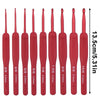 Ergonomic Red Crochet Hook Set with Soft Grip Handles