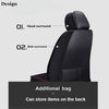 Black universal PU leather car seat cover showing head and side surrounds for a single front seat.