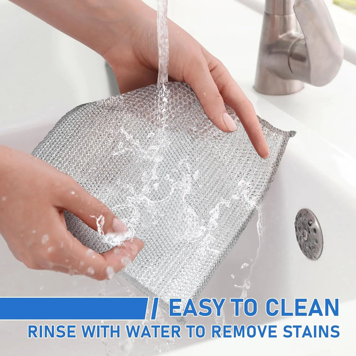 Steel-Reinforced Non-Scratch Kitchen Cleaning Cloths (2-Pack)