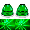 Green waterproof LED side marker light with a clear lens and silver mounting base
