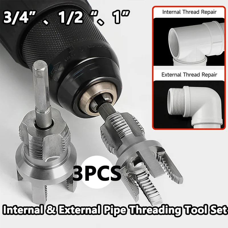 Internal & External Pipe Threading Tool Set for PVC Pipes