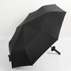 A black, anime-inspired folding parasol or umbrella is shown against a white background.