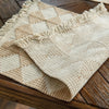 Boho Farmhouse Linen Table Runner with Macrame Fringe