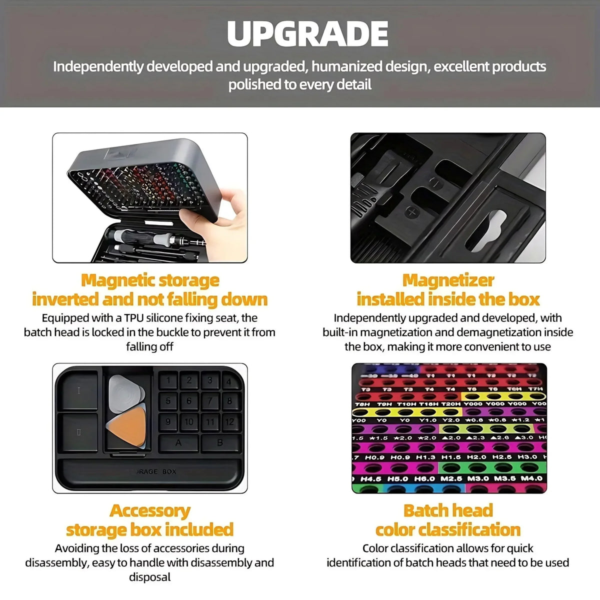 132-in-1 Precision Screwdriver Set with Color-Coded Bits and Magnetic Case