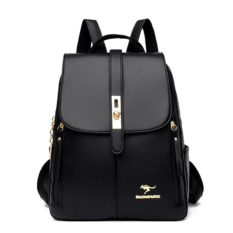 Vintage Leather Women's Backpack with Spacious Interior