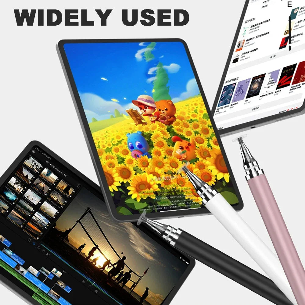 Digitales Tablet mit farbenreicher Landschaft, Stift und einem weiteren Tablet.