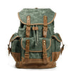 Canvas & Leather Travel Backpack – Waterproof, Large Capacity for School, Work & Hiking