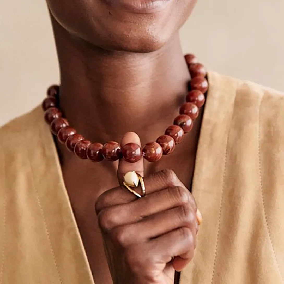 Colorful Chunky Beaded Choker Necklace