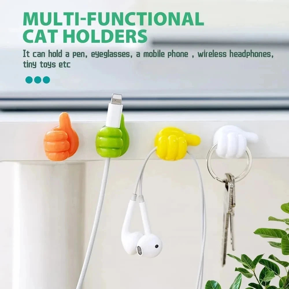 Silicone Thumb Wall Hooks for Cable Management and Organizing
