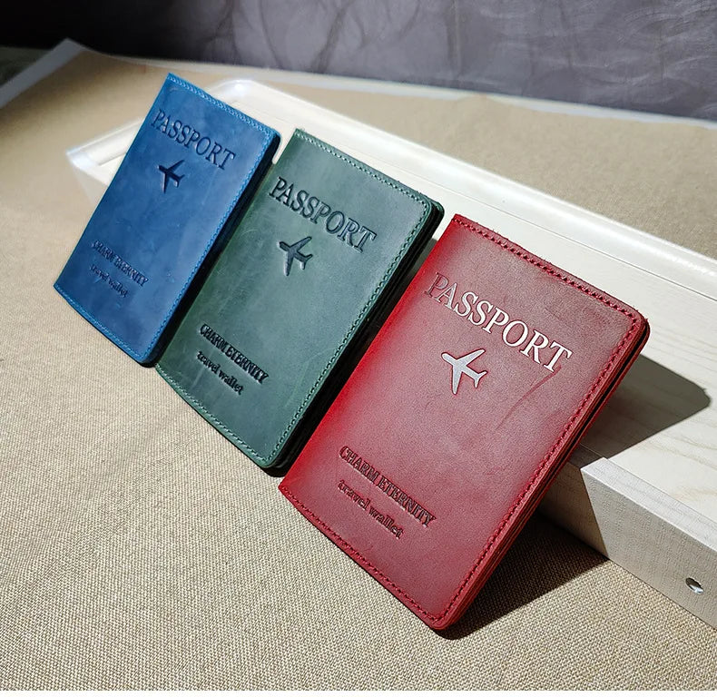 RFID-Blocking Leather Passport Holder