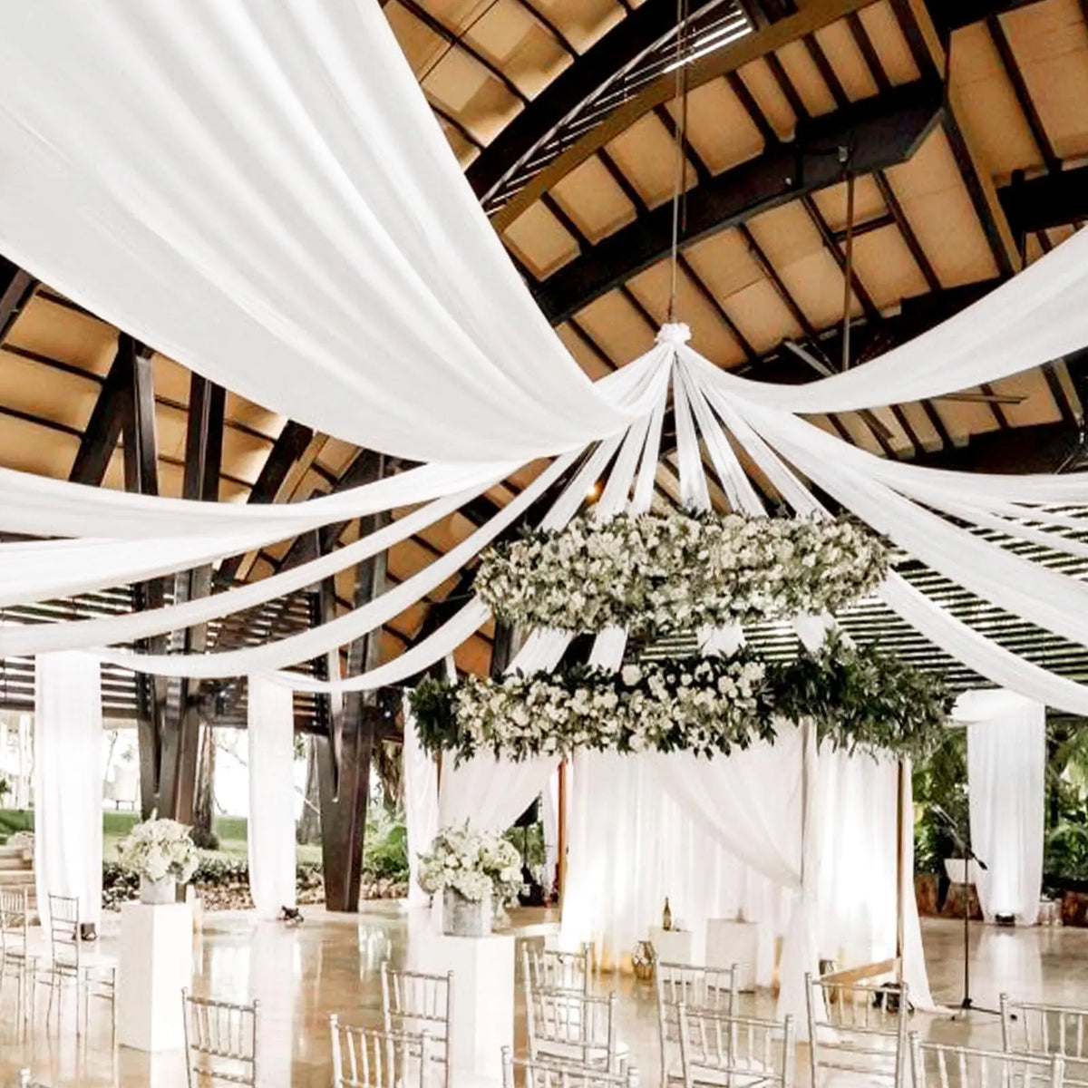 Sheer Chiffon Ceiling Drapes for Weddings & Events