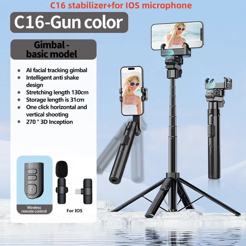 Estabilizador Gimbal Plegable para Smartphone con Control Remoto Inalámbrico