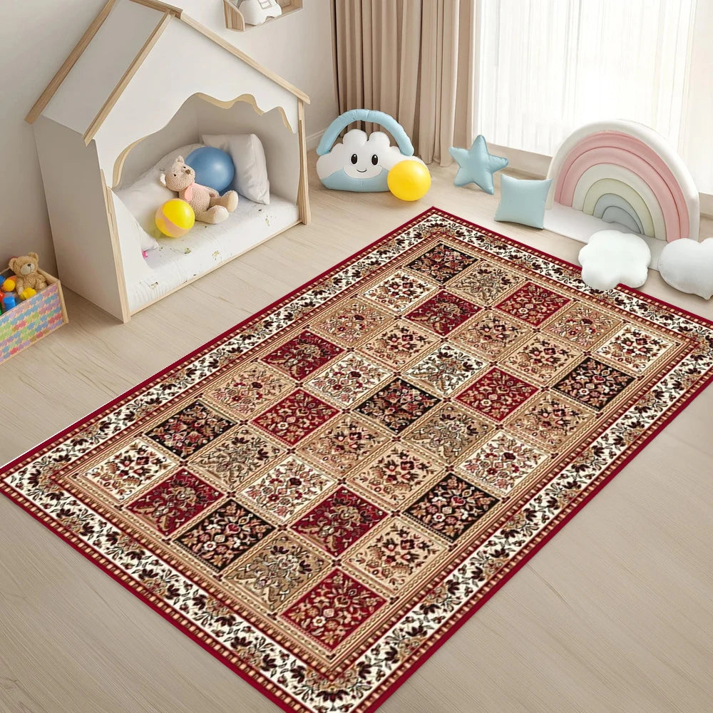 Bohemian Persian-Style Area Rug – Soft, Non-Slip Floor Mat for Living Room & Bedroom