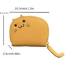 A tan, cat-shaped PU leather card wallet with a gold-colored strap.