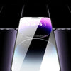 A close-up view of a smartphone screen protected by a clear privacy screen protector with an easy-install frame.