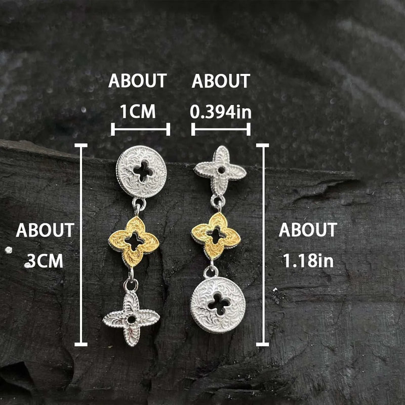 Two-Tone Clover Stud Earrings