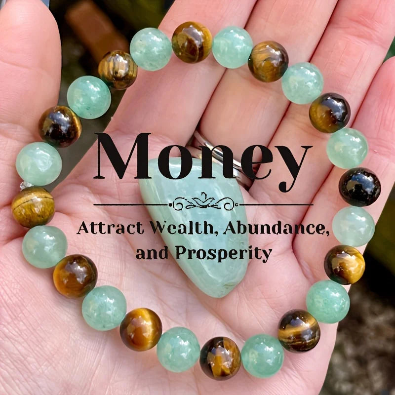 Green Aventurine & Tiger Eye Beaded Bracelet